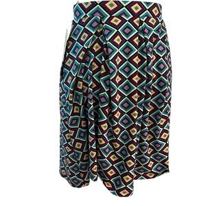 New LuLaRoe Skirt Madison XL purple multi diamonds  pleated ALine Stretch 18-20
